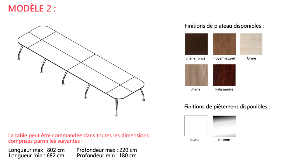 Table de réunion sur mesure Olydris