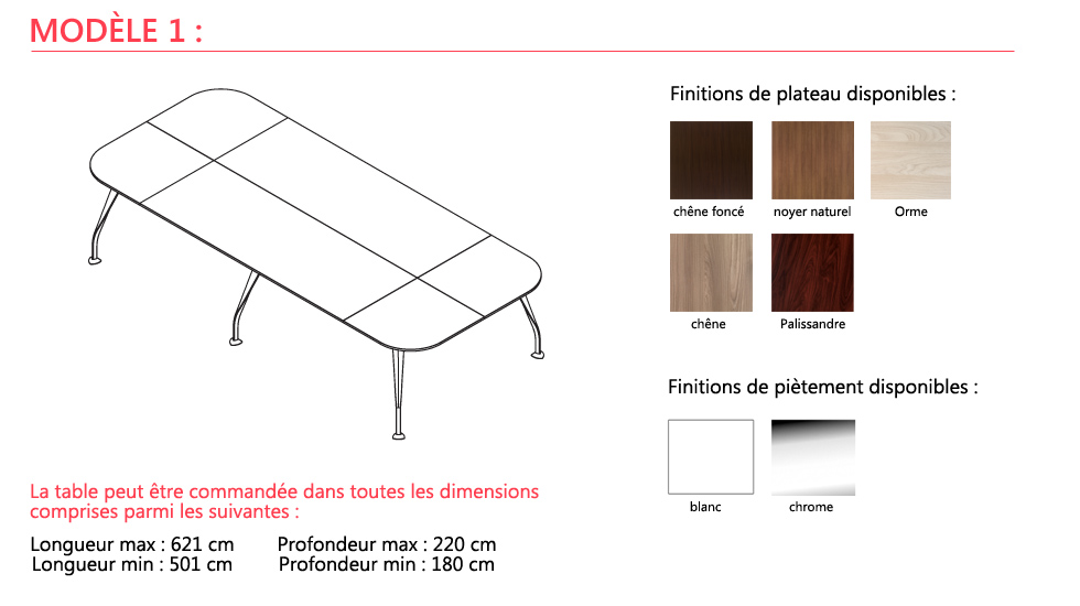 Table de réunion sur mesure Olydris