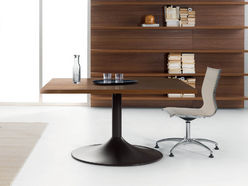 Table de réunion carrée Lithos avec pied bronze