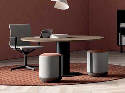 Table de réunion ronde Gradia Plus pied colonne