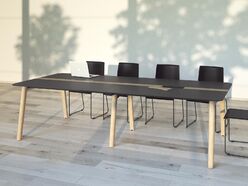 Table de réunion Carbone Wood en HPL Fénix®