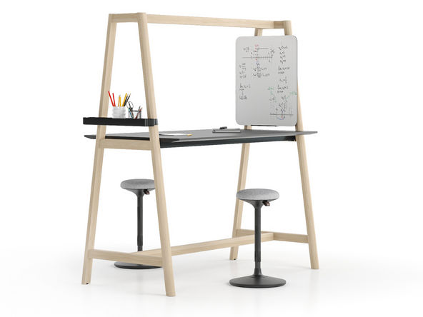 Table haute multifonctions Carbone Wood en HPL Fénix®