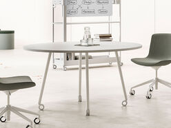 Table ronde polyvalente Knot sur roulettes