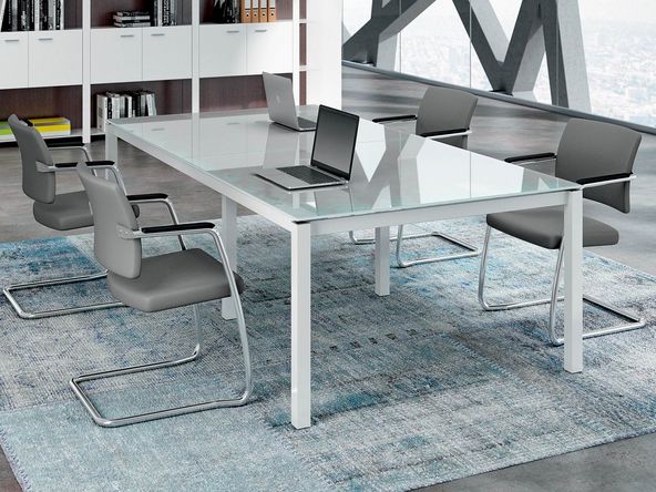 Table de réunion Requiem en verre