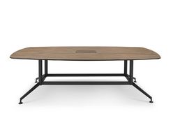 Table de réunion tonneau Drone placage bois