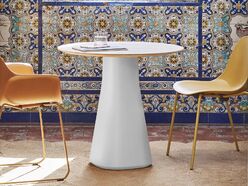 Table polyvalente ronde Baelo en placage bois
