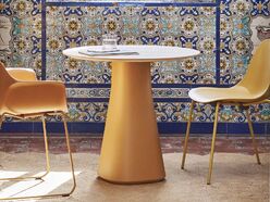 Table polyvalente ronde Baelo en placage bois