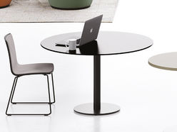 Table de réunion ronde en verre Frezza