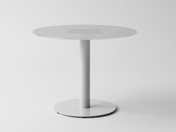 Table de réunion ronde en verre Frezza