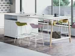 Table de travail haute Pop Woody sur rangements