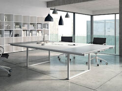 Table de réunion Be.1 avec extension en verre