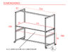 Table haute Be1 sur roulettes avec structure haute