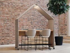 Table haute sur roulettes Hut Gem avec cloisons
