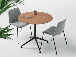Table polyvalente ronde Lex plan placage bois
