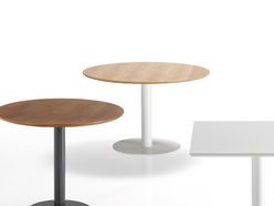 Table de réunion ronde Flat Wood chant biseauté