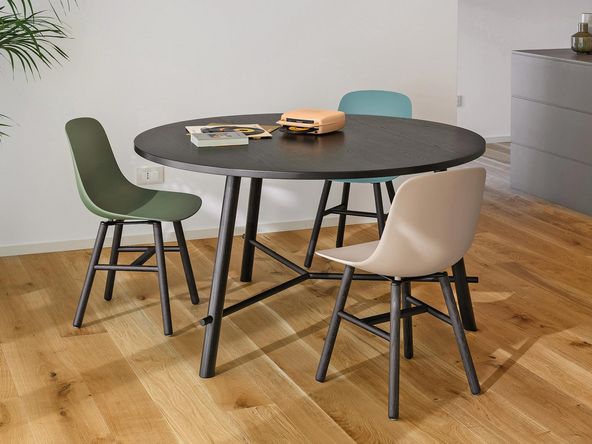 Table ronde Record Living en bois massif