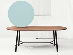 Table de réunion ovale Record Living en bois massif