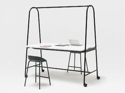 Table haute Aria sur roulettes 