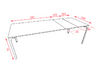 Table de réunion extensible Armando ALL L160/205/250 P100 cm