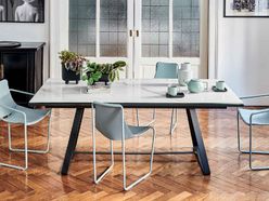 Table de réunion extensible Alfred en cristal-céramique