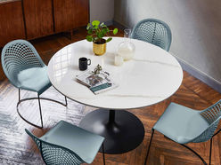 Table de réunion en cristal-céramique ronde Infinity