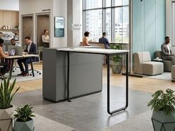 Table haute Play & Work avec rangement