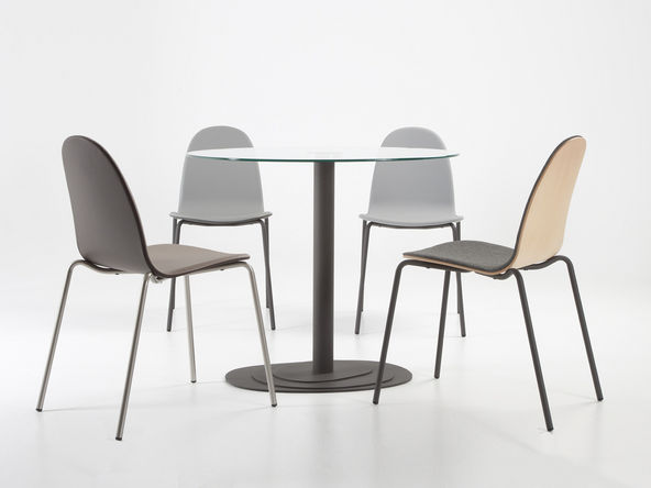 Table de réunion ronde en verre Verino