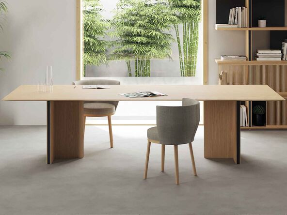 Table de réunion Stockholm en placage bois