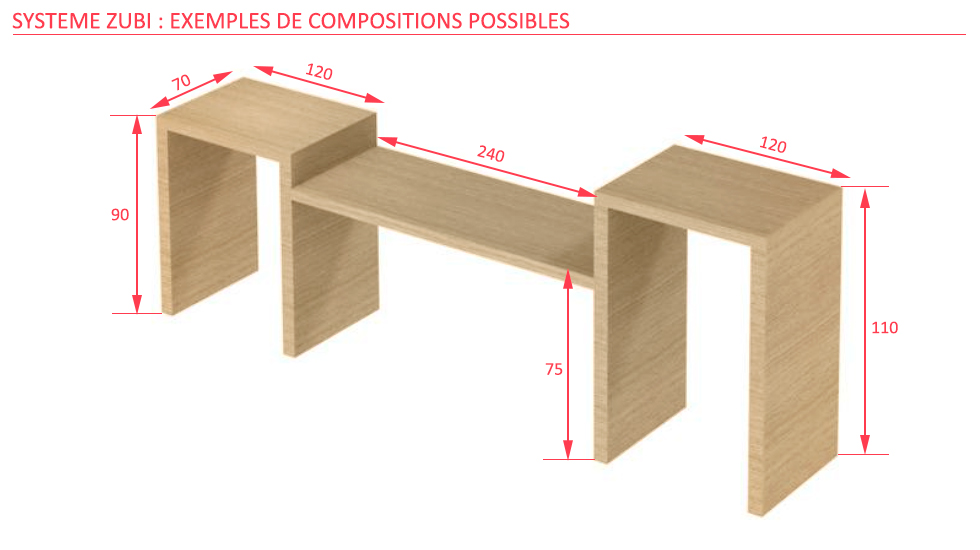 Table haute Zubi