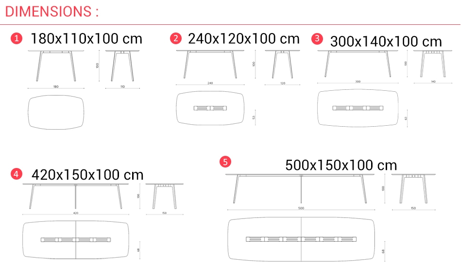 Table haute de travail Wing